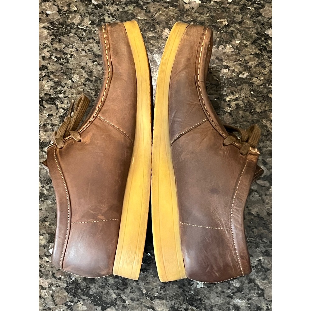 Clarks Stinson Lo Mens 9.5 Beeswax Leather Moc Toe Oxford Shoes 26066018 Brown - Picture 6 of 10